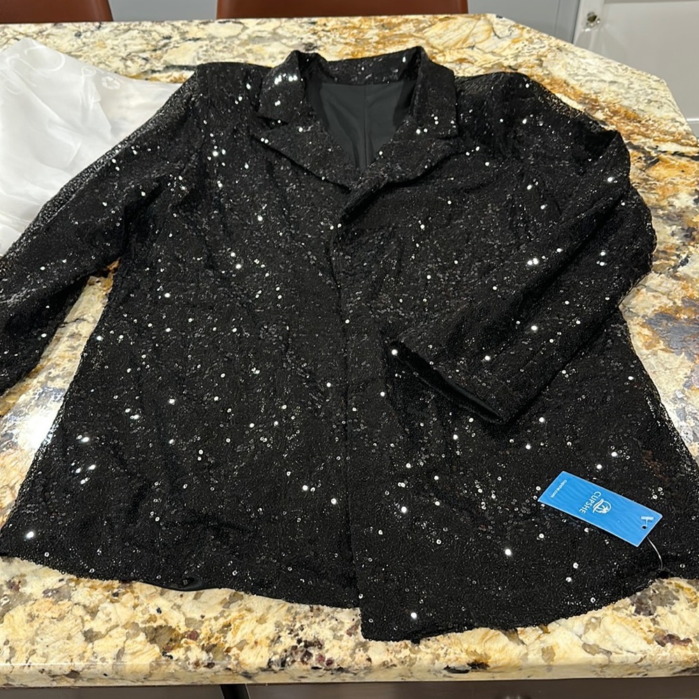 Sequin Open-Front Blazer - Brand New